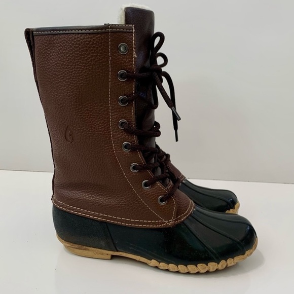 Sporto Daphne The Original Duck Boots leather shearling lined lace up boot 6 - Picture 12 of 13